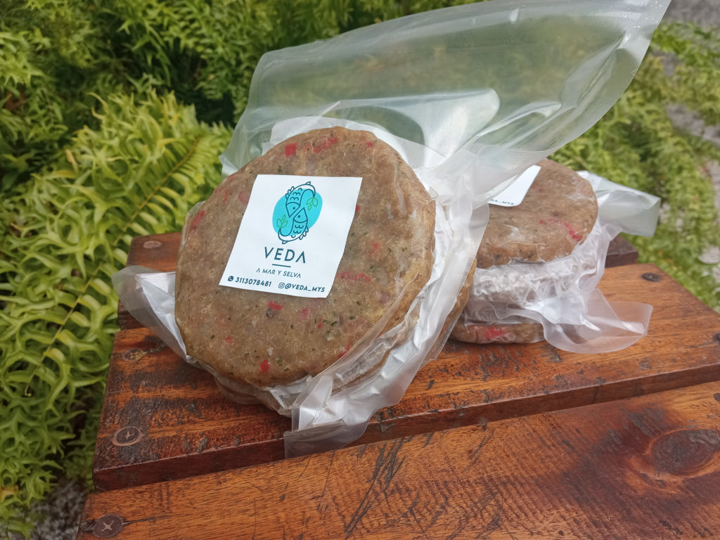 Hamburguesas de atún VEDA (520grs, presentación de 4 unidades)